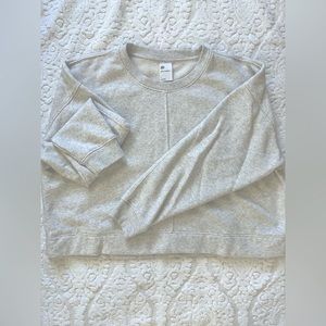 Women’s All In Motion Cropped Loose Sweatshirt - size small, color heather gray.